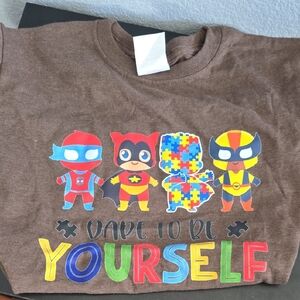 Brown Superhero Kids T-Shirt